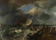 Calais Pier,with French poissards preparing for sea:an English packet arriving (detail) (mk31) William Turner